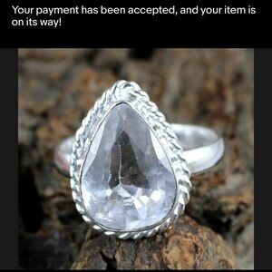 Sterling and 13.80 Carat Montana White Sapphire Ring